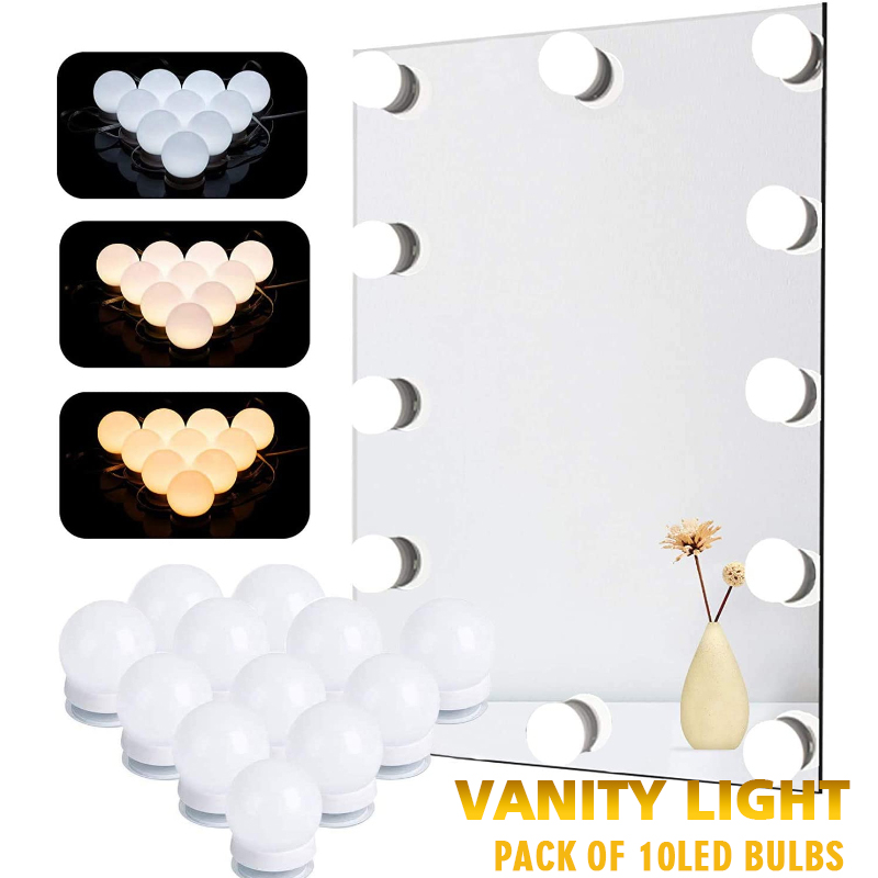Dressing Table Vanity With Lighted Mirror - LED Makyaj Aynası Ampuller USB Şarj