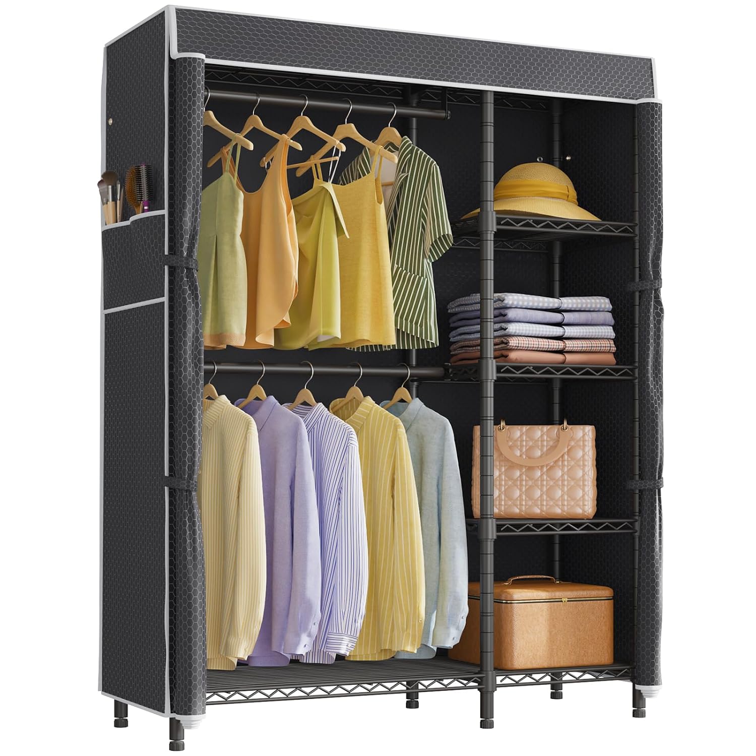 Wardrobe Closet Portable Fabric Cover - Portatif Dolap Gardırop, Kumaş Kaplamalı Ağır