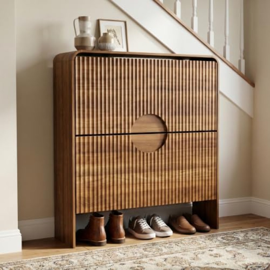 Shoe Rack Cabinet Narrow Entryway - Girişli Dar Ayakkabı Dolabı, 2 Katlı