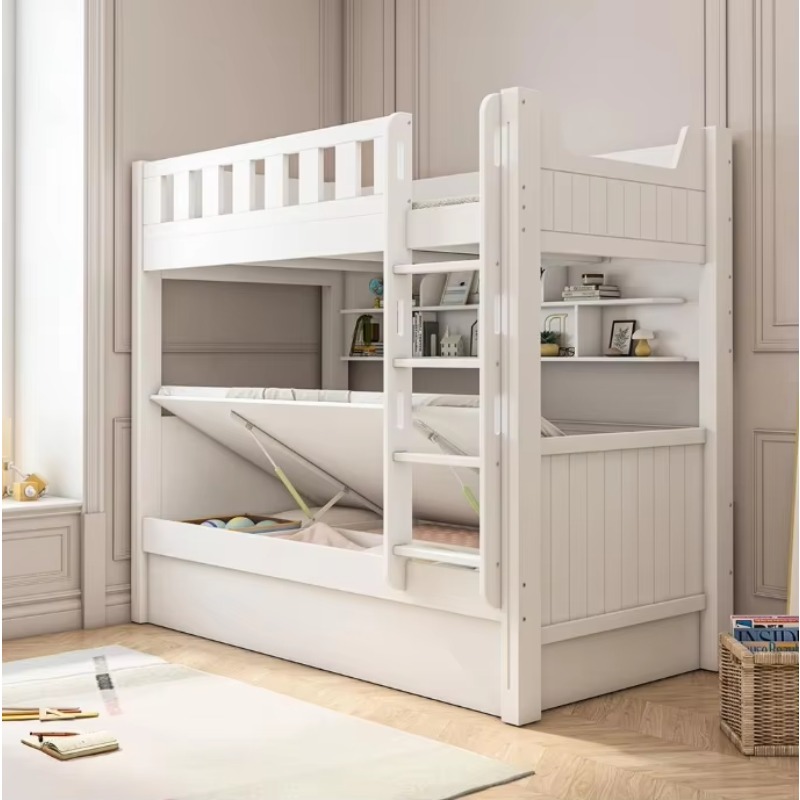 Bunk Bed With Stairs And Slide - Çocuk Odası Mobilyaları Ahşap Depolama Alanlı