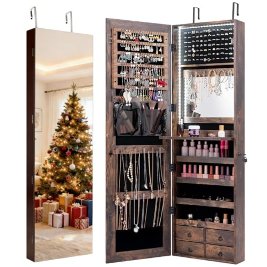 Full Length Mirror Jewelry Armoire - Yatak odası veya makyaj masası için