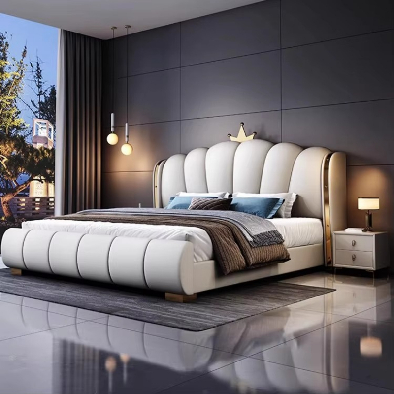 King Size Bed Frame With Storage Drawers - Modern, Lüks Ahşap Yatak Odası Mobilyası,