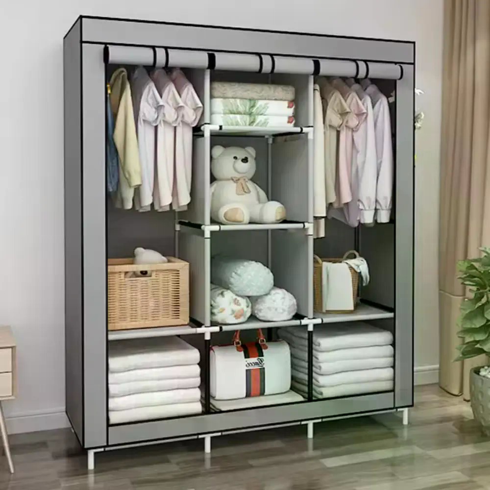 Wardrobe Closet Portable Fabric Cover - 64 inç Taşınabilir Kapalı Dokumasız Kumaş