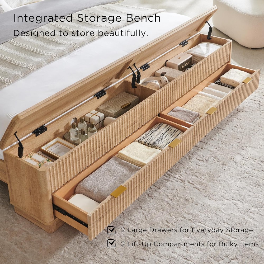 King Boy Yatak Çerçevesi, Depo - King Size Bed Frame With Storage Drawers incelemesi ve fiyatı