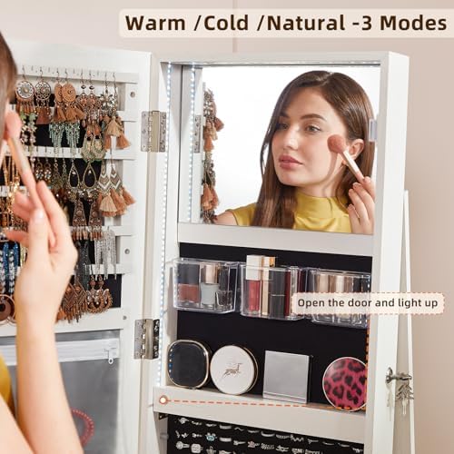 Oluklu 360 °   Döner Mücevher  - Full Length Mirror Jewelry Armoire incelemesi ve fiyatı
