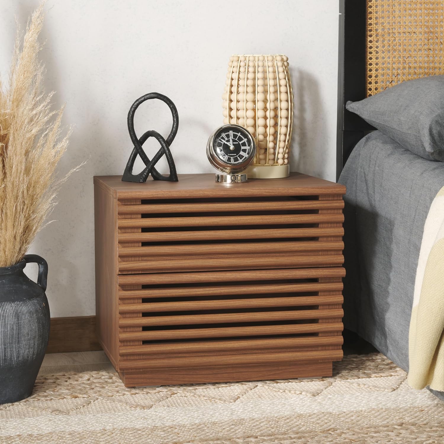 Averi Koyu Ceviz Rengi, 2 Çekm - Solid Wood Nightstand 2 Drawers incelemesi ve fiyatı