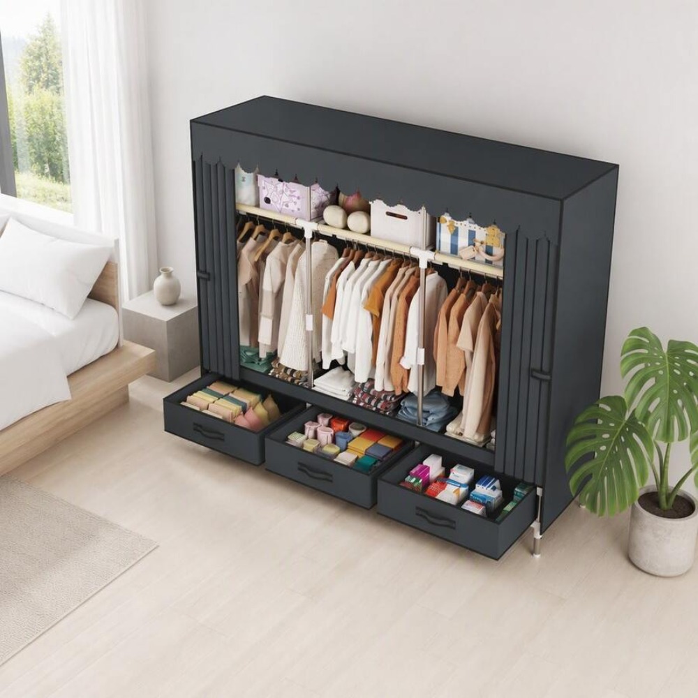 16 mm Kalınlığında Çelik Çerçe - Wardrobe Closet Portable Fabric Cover incelemesi ve fiyatı