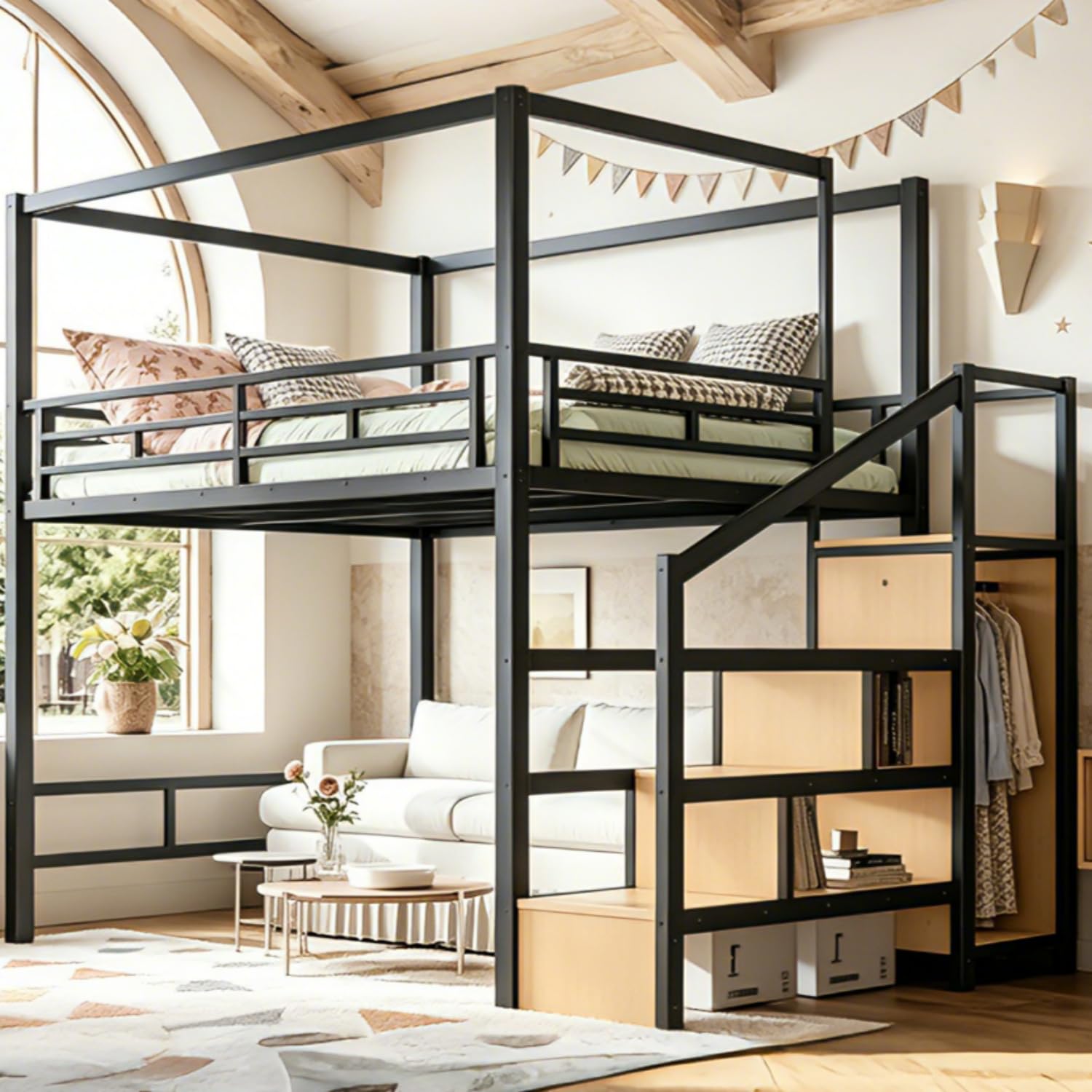 Depolama Alanlı ve Gardıroplu, - Canopy Bed Frame Metal Queen incelemesi ve fiyatı