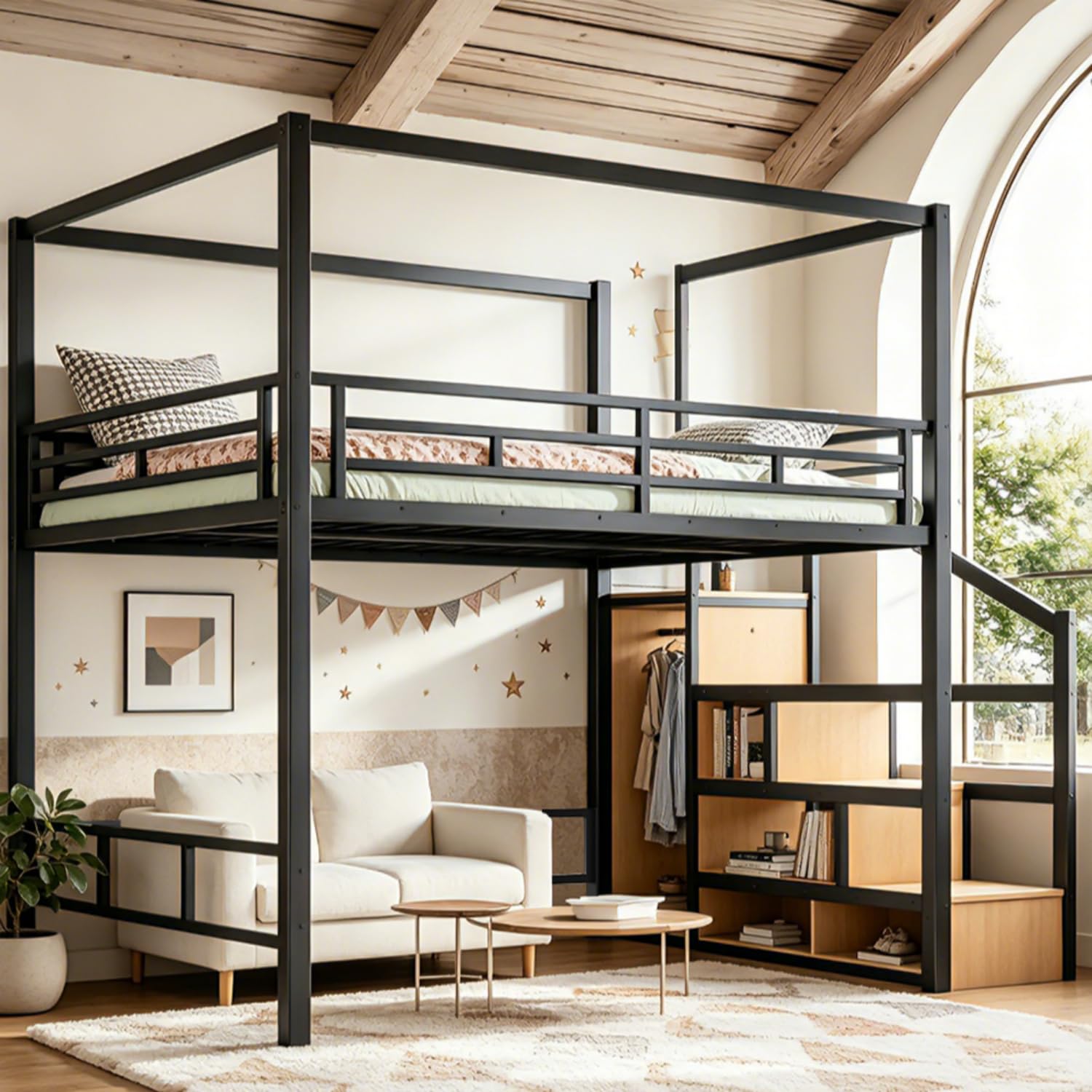Depolama Alanlı ve Gardıroplu, - Canopy Bed Frame Metal Queen incelemesi ve fiyatı