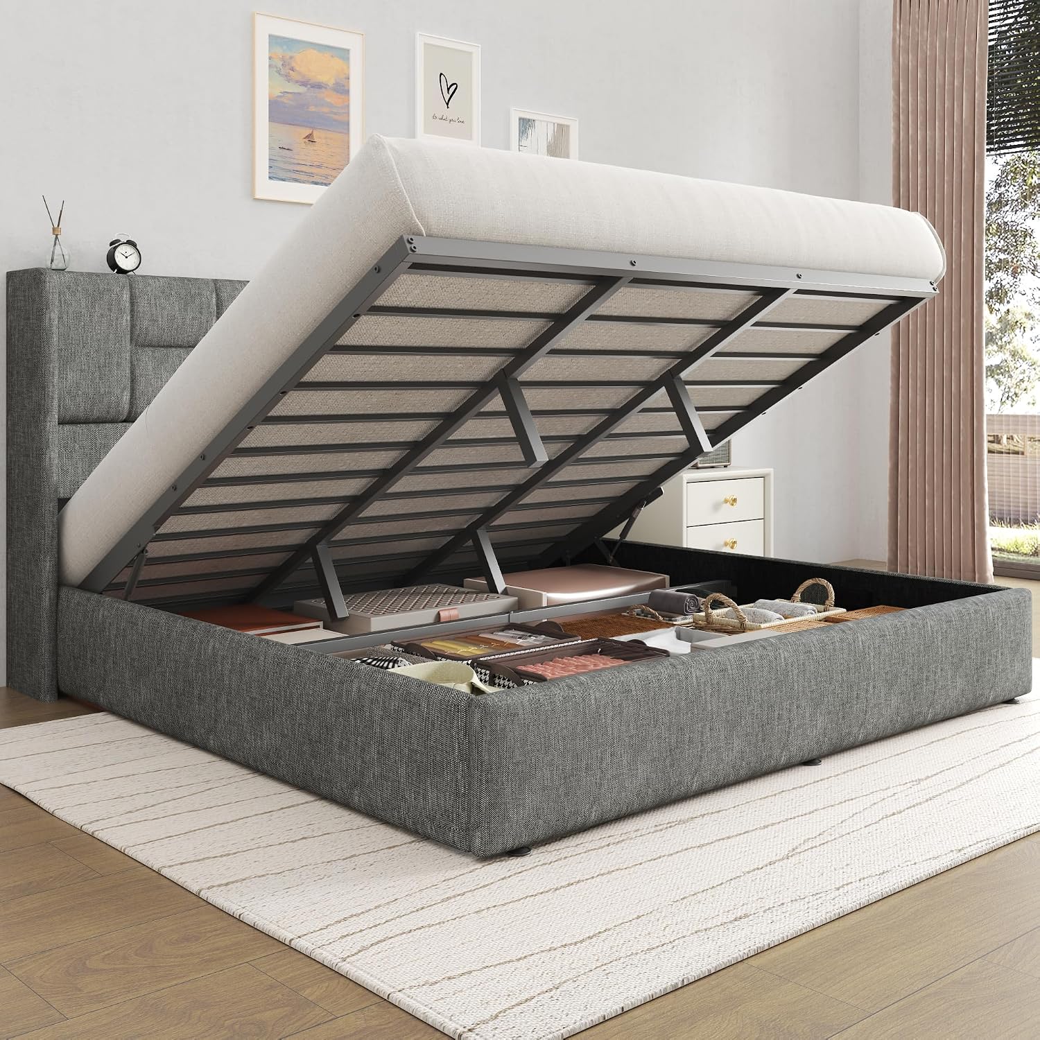 King Boyutunda Yatak Çerçevesi - Gas Lift Storage Bed Hydraulic incelemesi ve fiyatı