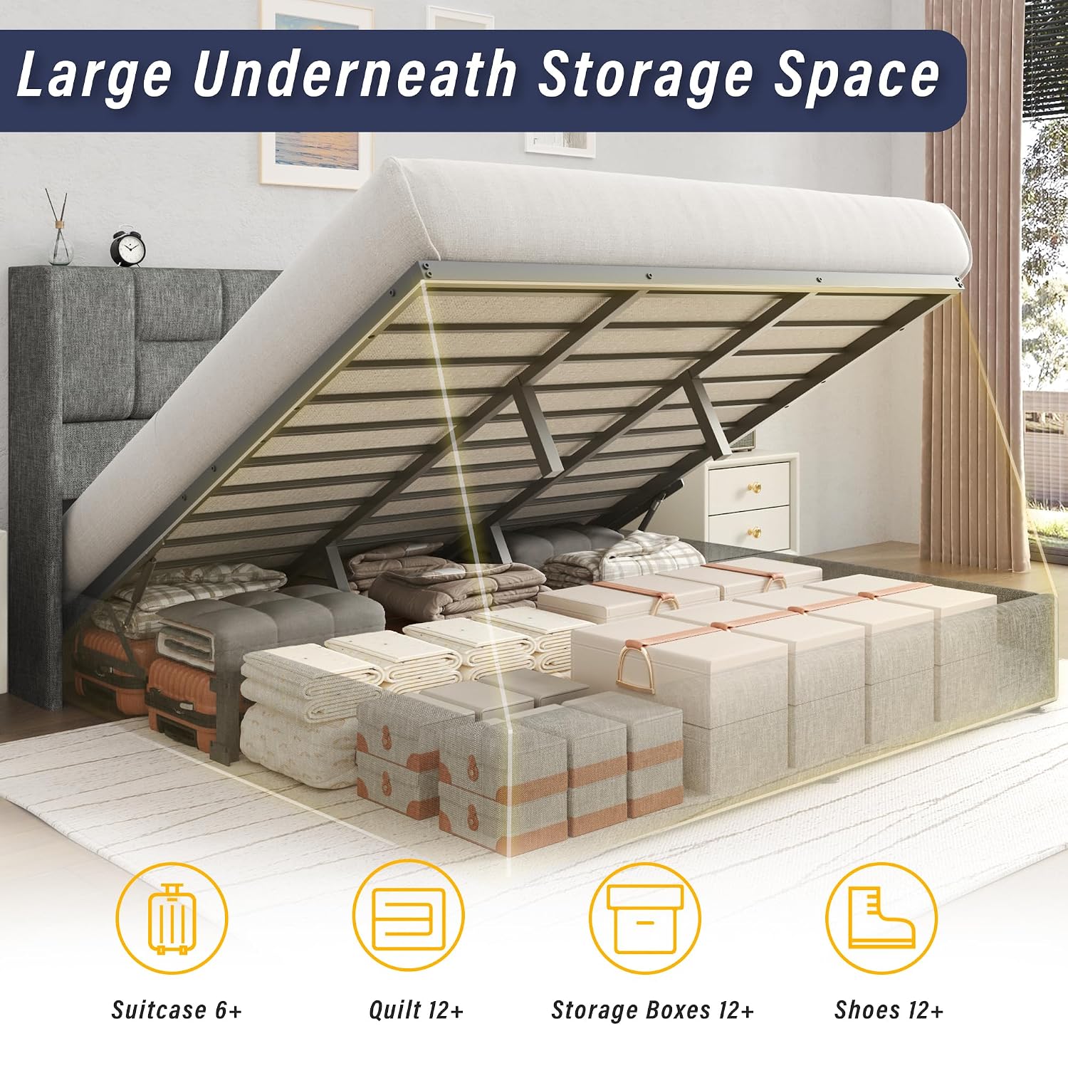 King Boyutunda Yatak Çerçevesi - Gas Lift Storage Bed Hydraulic incelemesi ve fiyatı