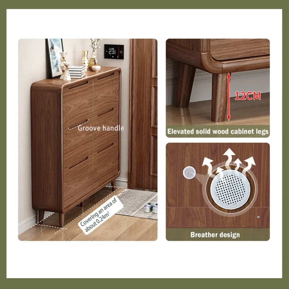 İnce Kapaklı Ayakkabılık, Rust - Shoe Rack Cabinet Narrow Entryway incelemesi ve fiyatı