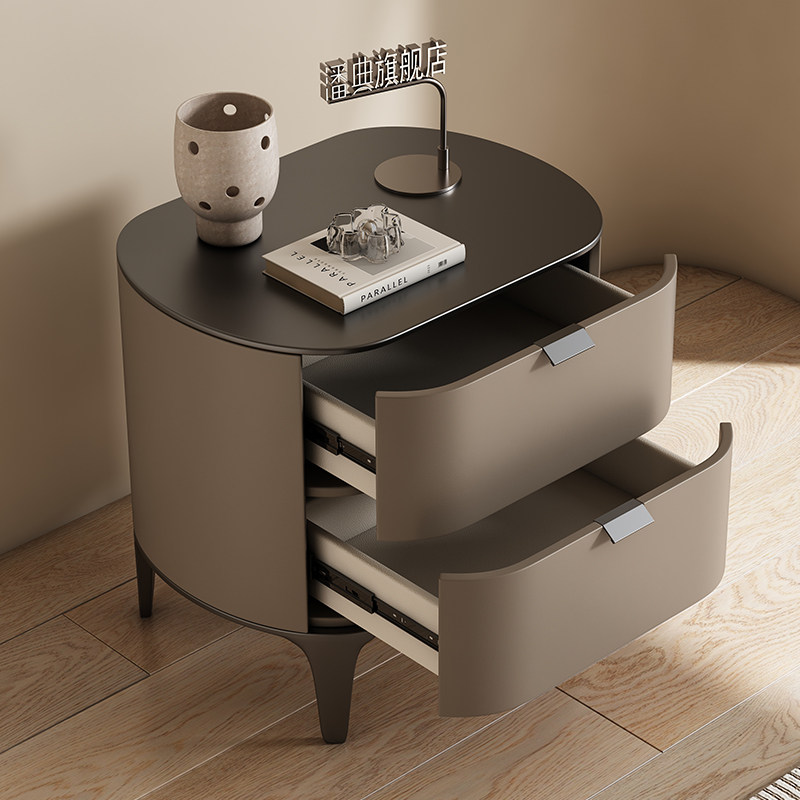 Lüks Komodinler Mikrofiber Der - Solid Wood Nightstand 2 Drawers incelemesi ve fiyatı