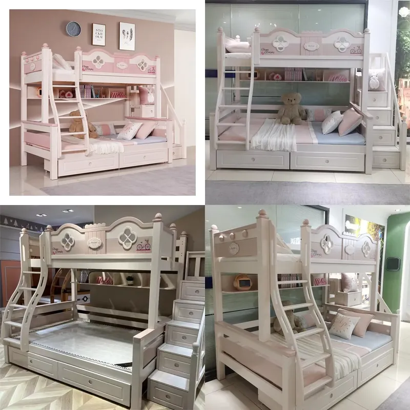 Modern Lüks Prenses Çocuk Ranz - Bunk Bed With Stairs And Slide incelemesi ve fiyatı