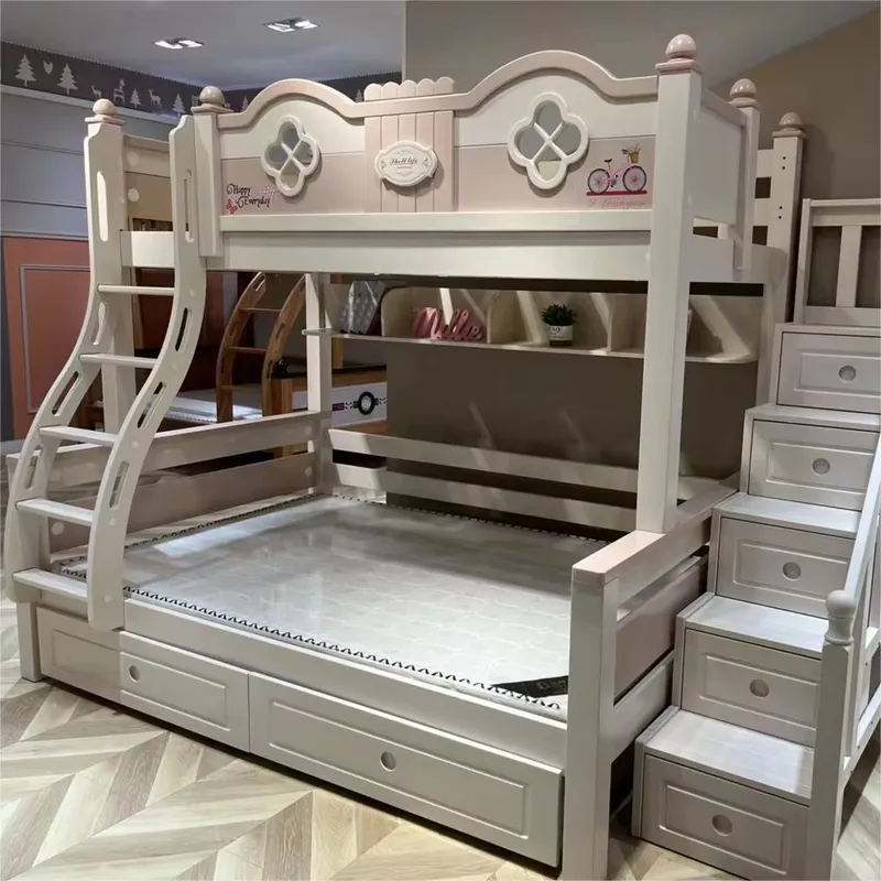 Modern Lüks Prenses Çocuk Ranz - Bunk Bed With Stairs And Slide incelemesi ve fiyatı