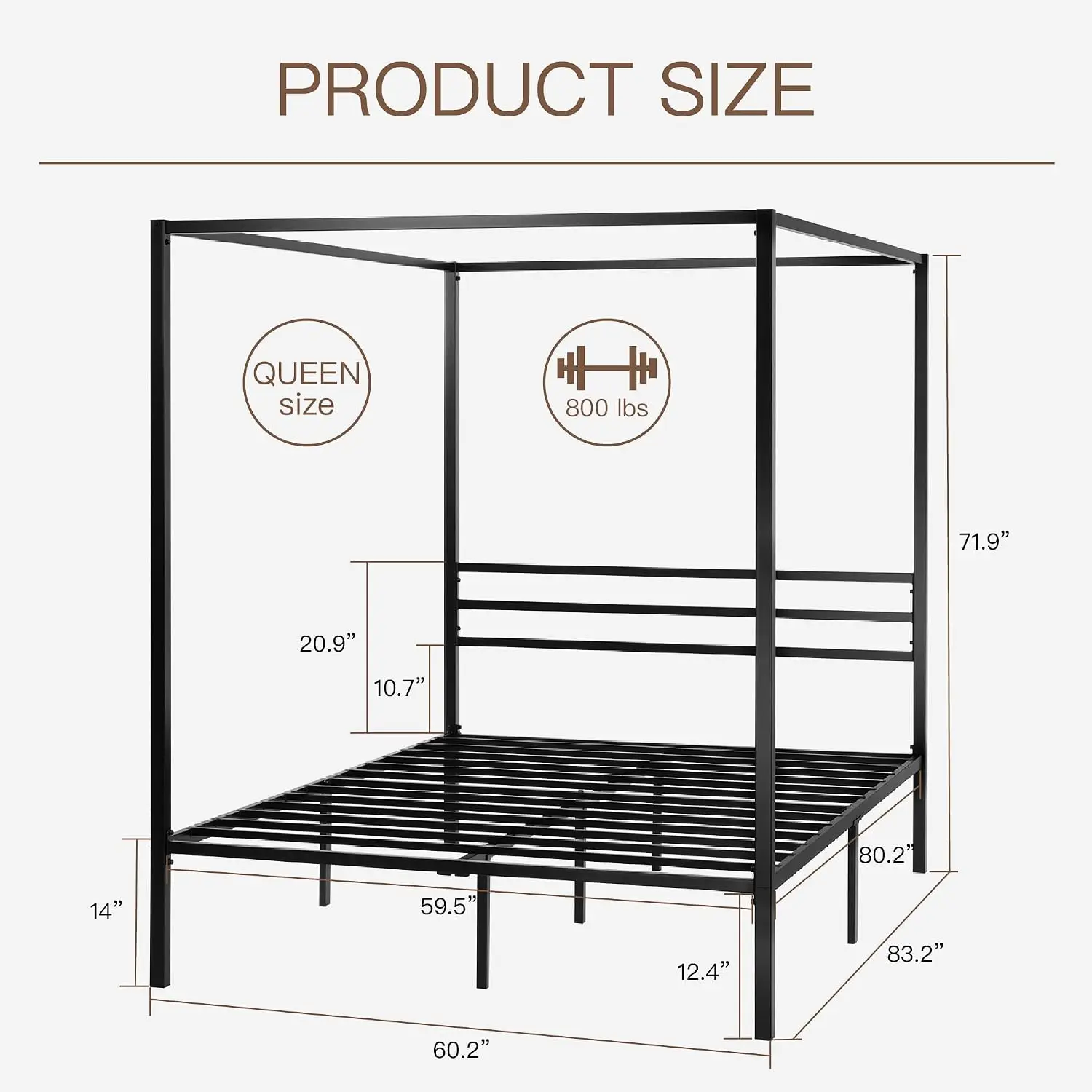 Kraliçe Boy Metal Çerçeveli Ka - Canopy Bed Frame Metal Queen incelemesi ve fiyatı