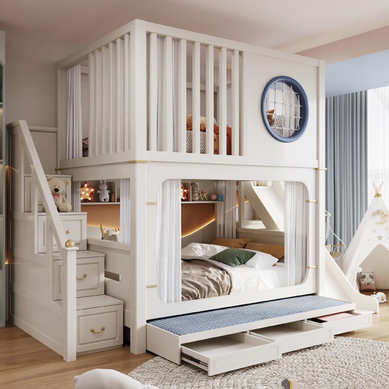 Çocuklar için Kaydıraklı ve De - Bunk Bed With Stairs And Slide incelemesi ve fiyatı