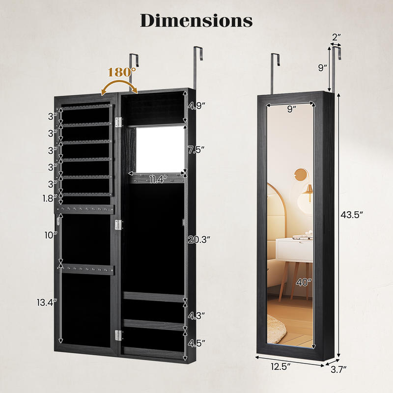 Kilitlenebilir Mücevher Dolabı - Full Length Mirror Jewelry Armoire incelemesi ve fiyatı