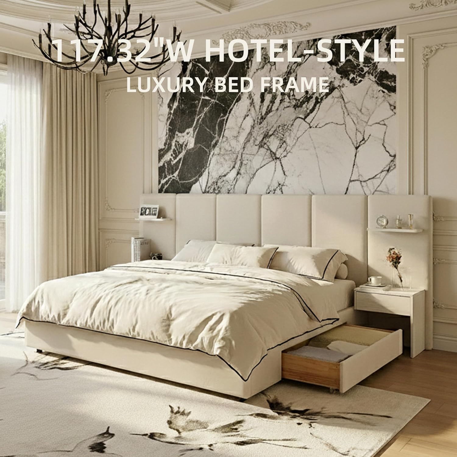 Depolama Alanı ve Entegre Komo - King Size Bed Frame With Storage Drawers incelemesi ve fiyatı