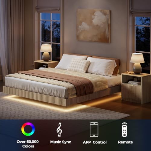 Yatak Odası Takımı, Kraliçe Bo - Floating Nightstand With Led Light incelemesi ve fiyatı