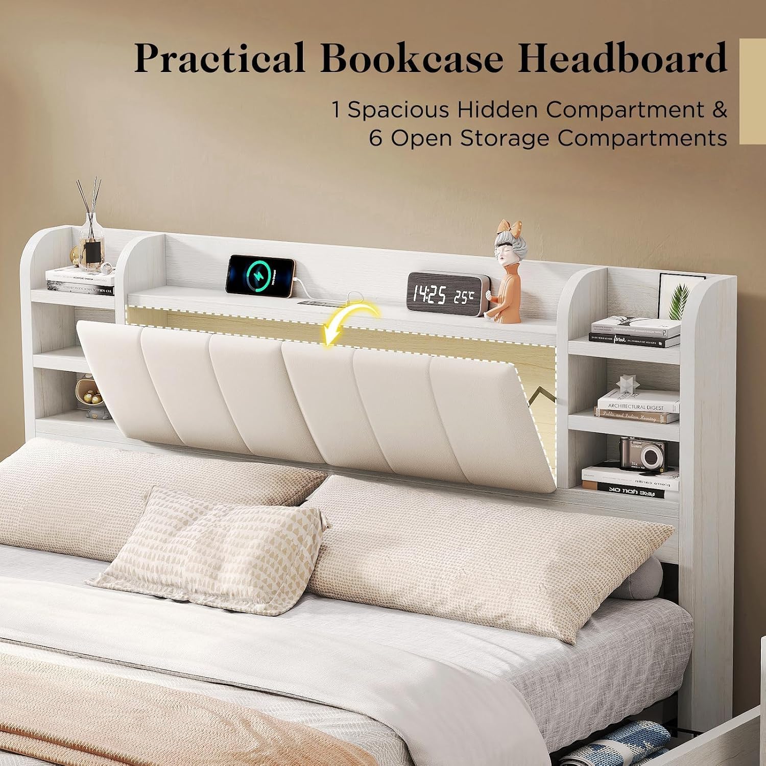 King Size Döşemeli Platform Ya - King Size Bed Frame With Storage Drawers incelemesi ve fiyatı