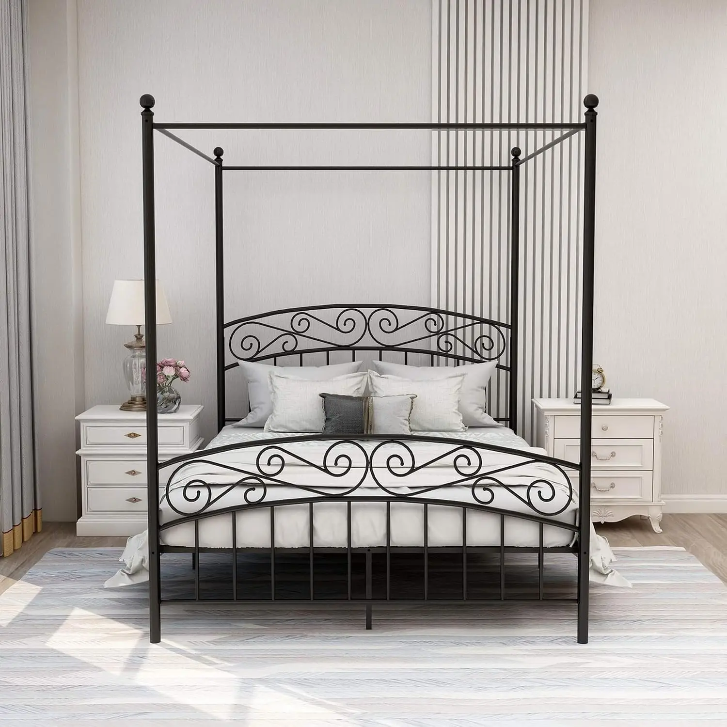 Kraliçe Boy Dört Direkli Metal - Canopy Bed Frame Metal Queen incelemesi ve fiyatı