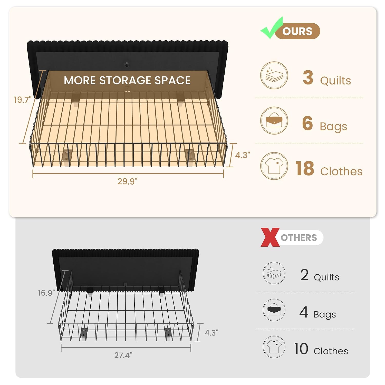 King Size Yatak Çerçevesi, 4 B - King Size Bed Frame With Storage Drawers incelemesi ve fiyatı