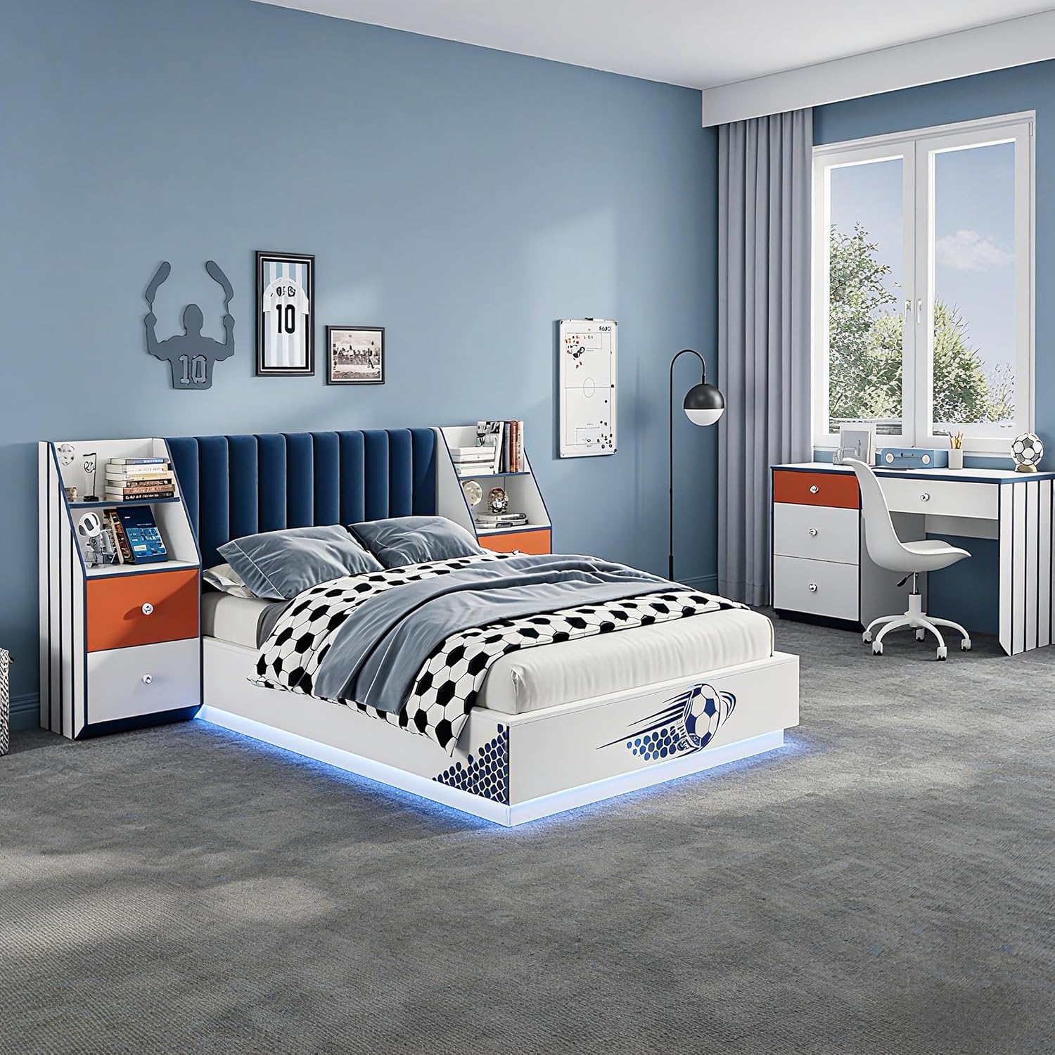 Tam Boy Yüzer Yatak, Kadife Ba - Floating Nightstand With Led Light incelemesi ve fiyatı