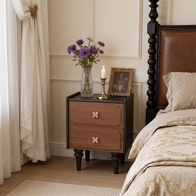 Ev Mobilyası Masif Ahşap Siyah - Solid Wood Nightstand 2 Drawers incelemesi ve fiyatı