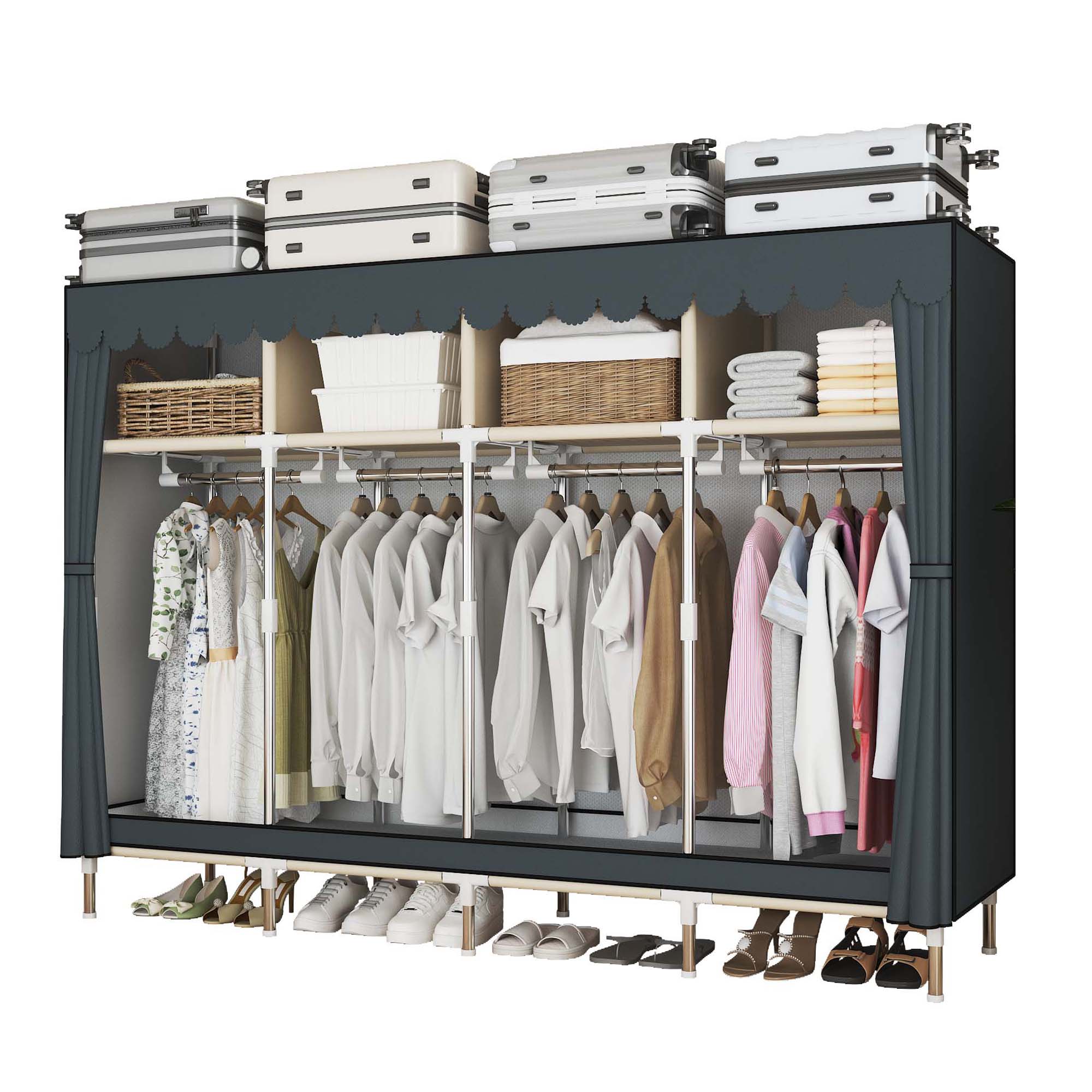 79 İnç Genişliğinde Çekmeceli  - Wardrobe Closet Portable Fabric Cover incelemesi ve fiyatı