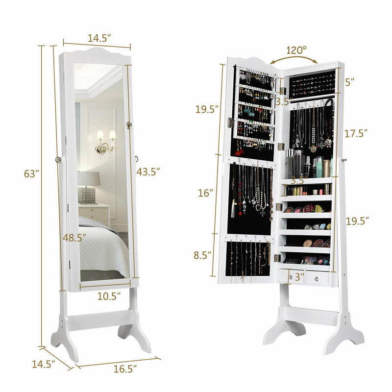 14 LED'li Takı Dolabı, Tam Boy - Full Length Mirror Jewelry Armoire incelemesi ve fiyatı