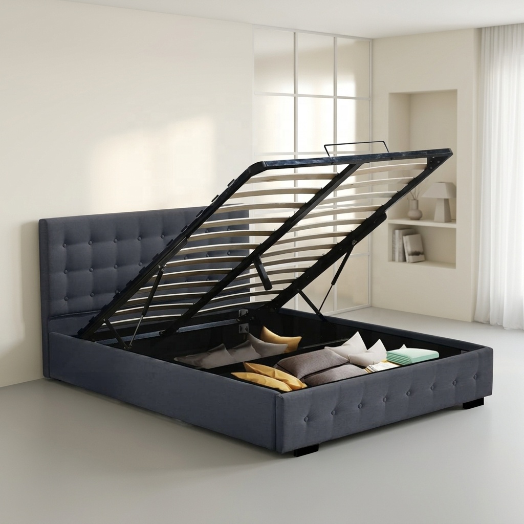 Modern Kraliçe Kral Boyutu Kad - Gas Lift Storage Bed Hydraulic incelemesi ve fiyatı