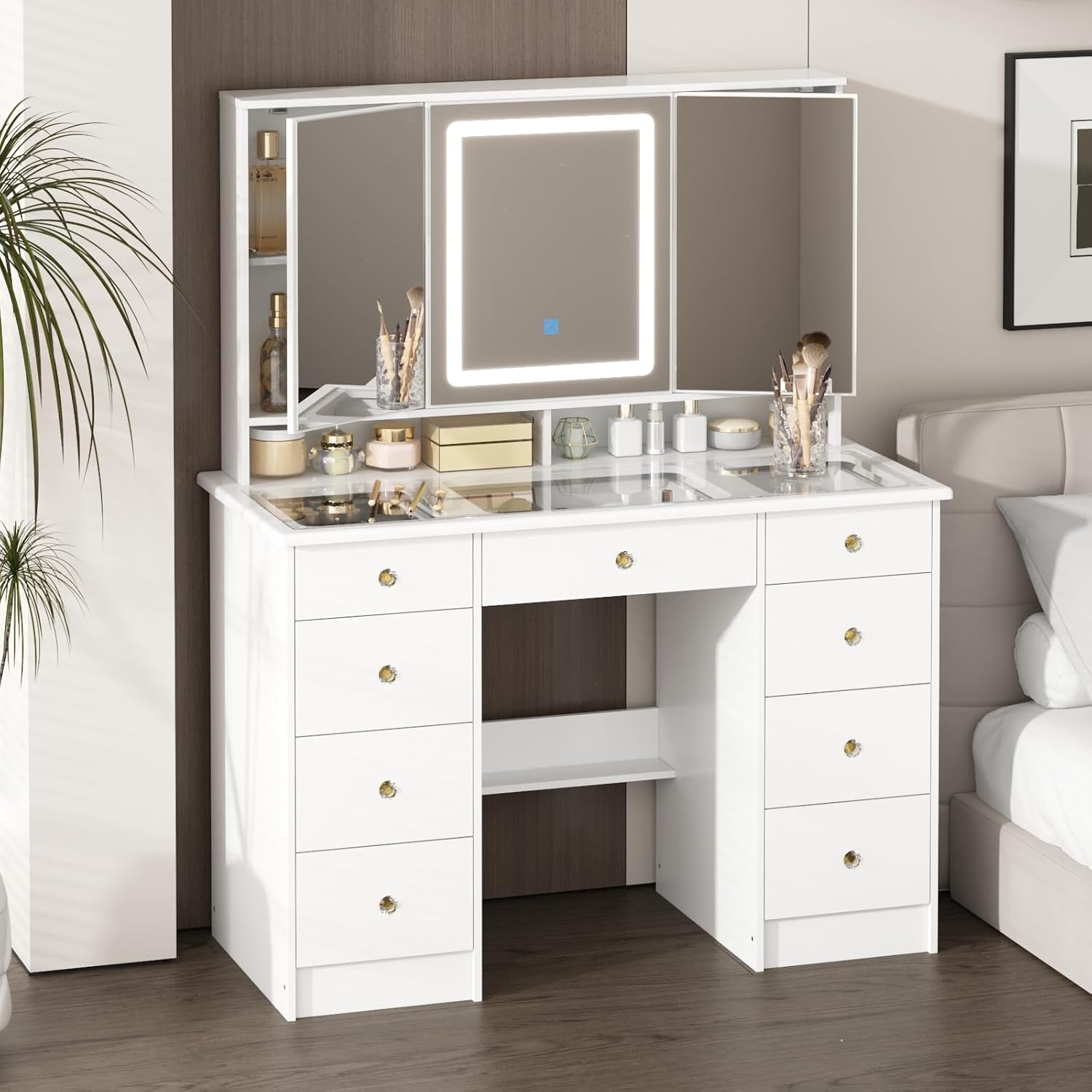 Aynalı ve Işıklı Makyaj Masası - Dressing Table Vanity With Lighted Mirror incelemesi ve fiyatı