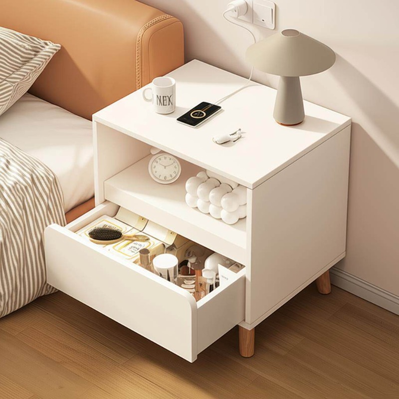 Beyaz komodin Çekmeceli yatak  - Solid Wood Nightstand 2 Drawers incelemesi ve fiyatı