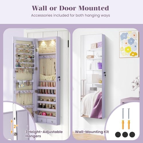 Duvara veya Kapıya Monte Edile - Full Length Mirror Jewelry Armoire incelemesi ve fiyatı