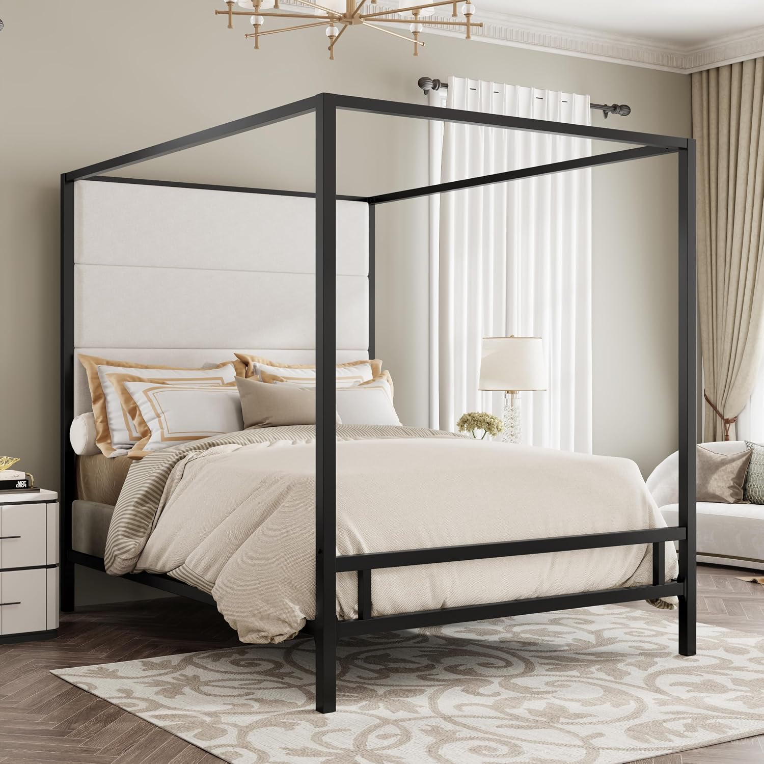 Kraliçe Boyu Gölgelikli Yatak, - Canopy Bed Frame Metal Queen incelemesi ve fiyatı