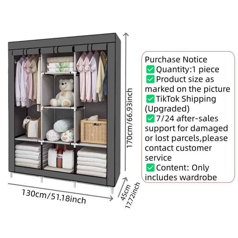 64 İnç Taşınabilir Giysi Dolab - Wardrobe Closet Portable Fabric Cover incelemesi ve fiyatı