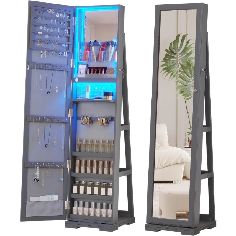 Tam Boy Aynalı LED Takı Dolabı - Full Length Mirror Jewelry Armoire incelemesi ve fiyatı