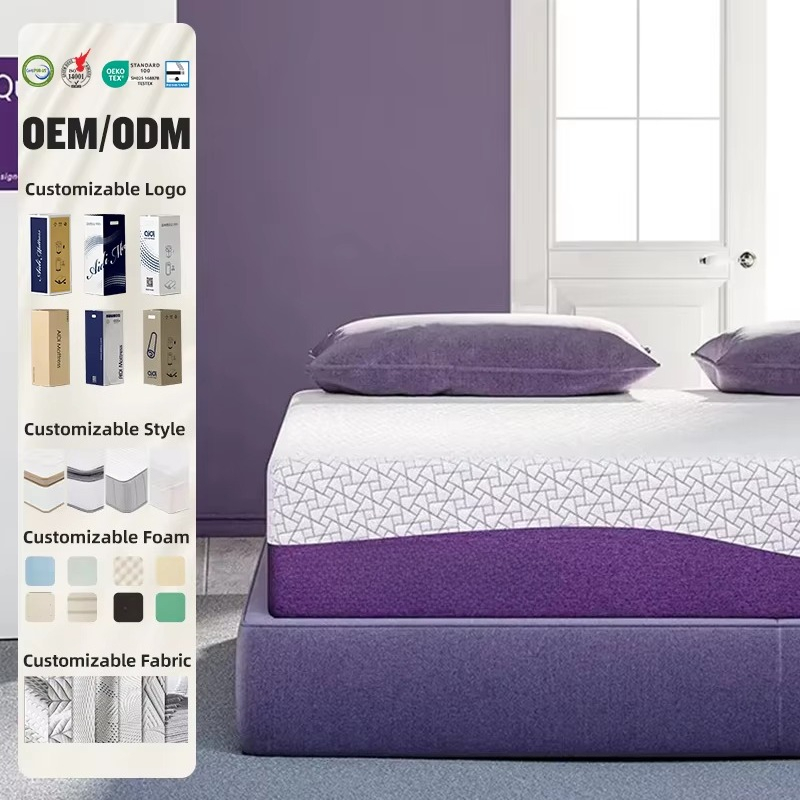 OEM/ODM Prple Renkli Yatak Kra - Memory Foam Mattress In A Box Queen incelemesi ve fiyatı