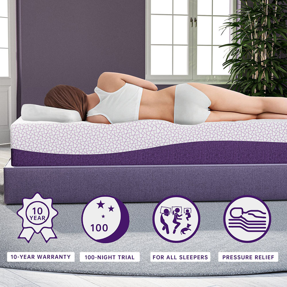 OEM/ODM Prple Renkli Yatak Kra - Memory Foam Mattress In A Box Queen incelemesi ve fiyatı