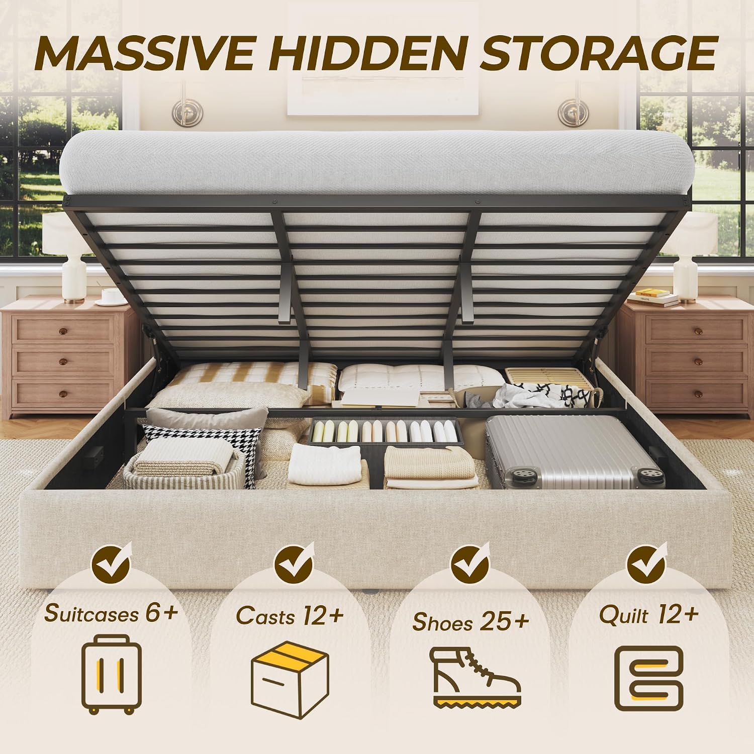 King Size Yatak Altı Depolama  - Gas Lift Storage Bed Hydraulic incelemesi ve fiyatı