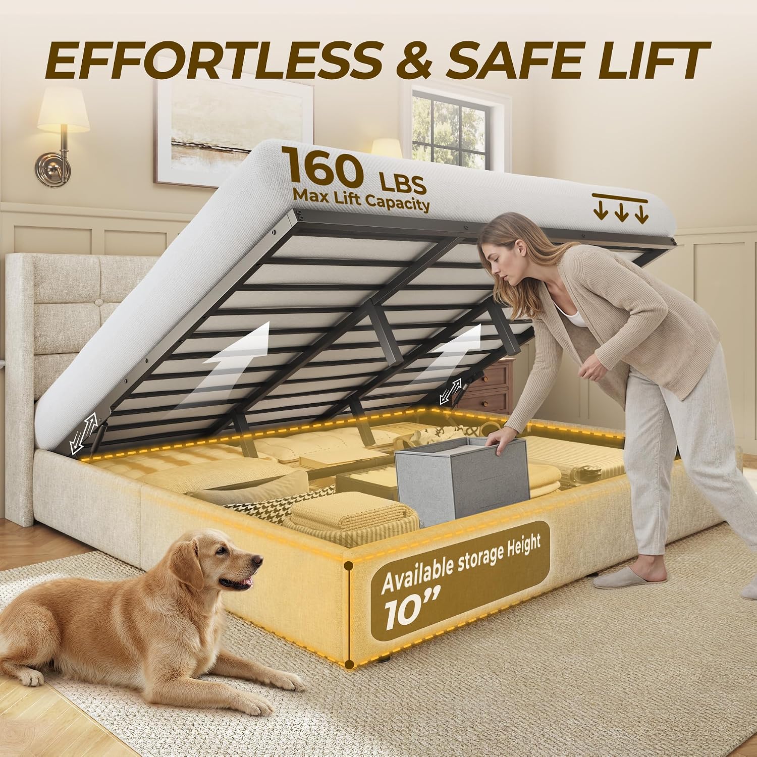 King Size Yatak Altı Depolama  - Gas Lift Storage Bed Hydraulic incelemesi ve fiyatı