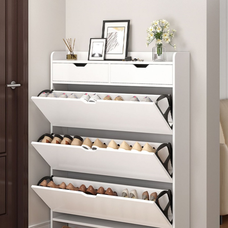 2 Katlı Ahşap Ayakkabılık Dola - Shoe Rack Cabinet Narrow Entryway incelemesi ve fiyatı