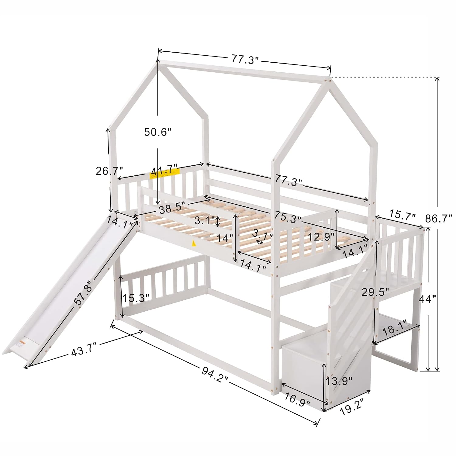 Çift Kişilik Ranza Yatak, Kayd - Bunk Bed With Stairs And Slide incelemesi ve fiyatı