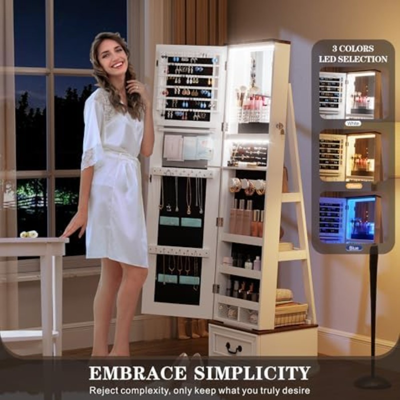 360 ° Döner Mücevher Dolabı ve - Full Length Mirror Jewelry Armoire incelemesi ve fiyatı