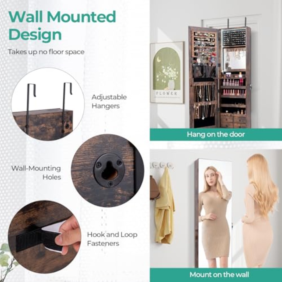 Yatak odası veya makyaj masası - Full Length Mirror Jewelry Armoire incelemesi ve fiyatı