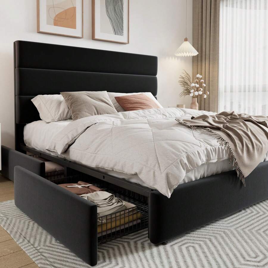 Tam/Kraliçe/Kral Boy Platform  - King Size Bed Frame With Storage Drawers incelemesi ve fiyatı