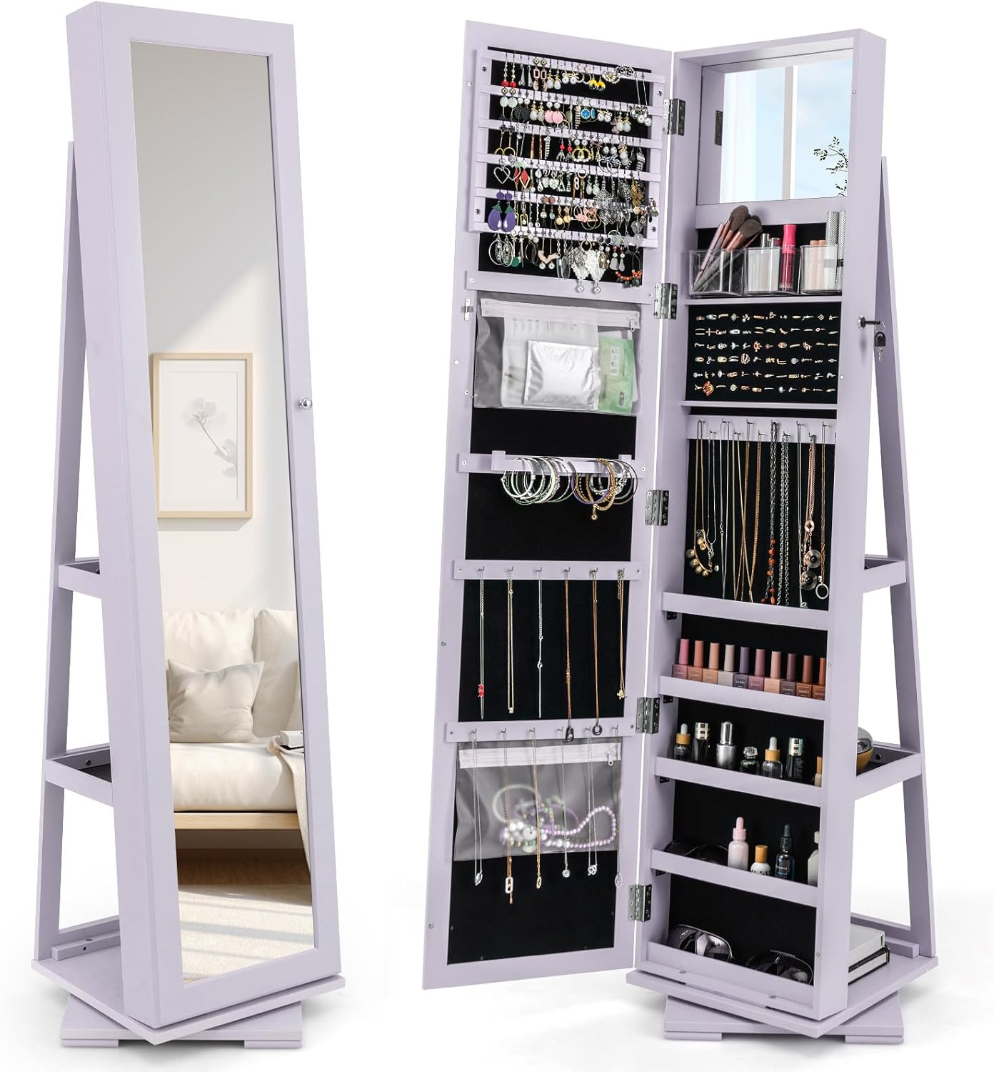 360 Derece Dönen Mücevher Dola - Full Length Mirror Jewelry Armoire incelemesi ve fiyatı