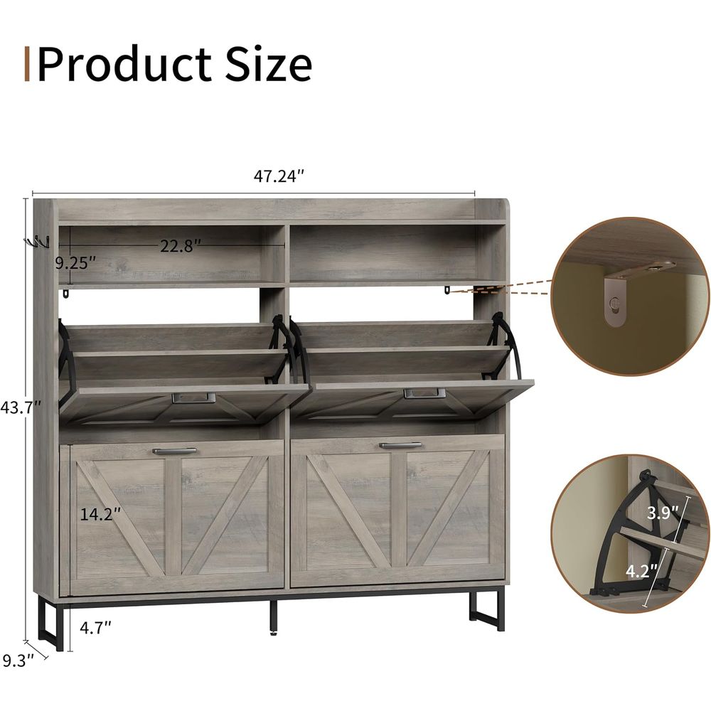 4 Raflı Ayakkabı Dolabı, Antre - Shoe Rack Cabinet Narrow Entryway incelemesi ve fiyatı