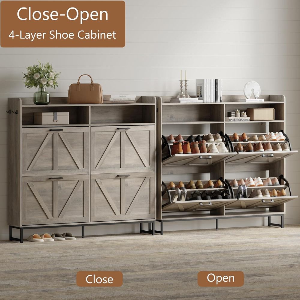 4 Raflı Ayakkabı Dolabı, Antre - Shoe Rack Cabinet Narrow Entryway incelemesi ve fiyatı